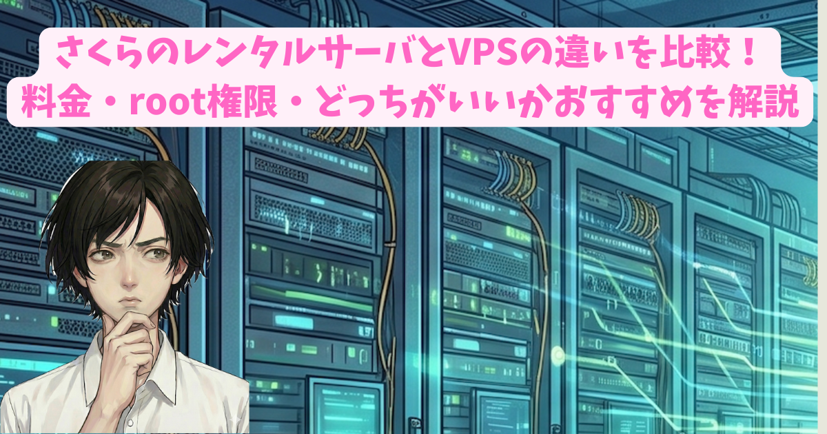 さくらのレンタルサーバとVPSの違いを比較！料金・root権限・どっちがいいかおすすめを解説